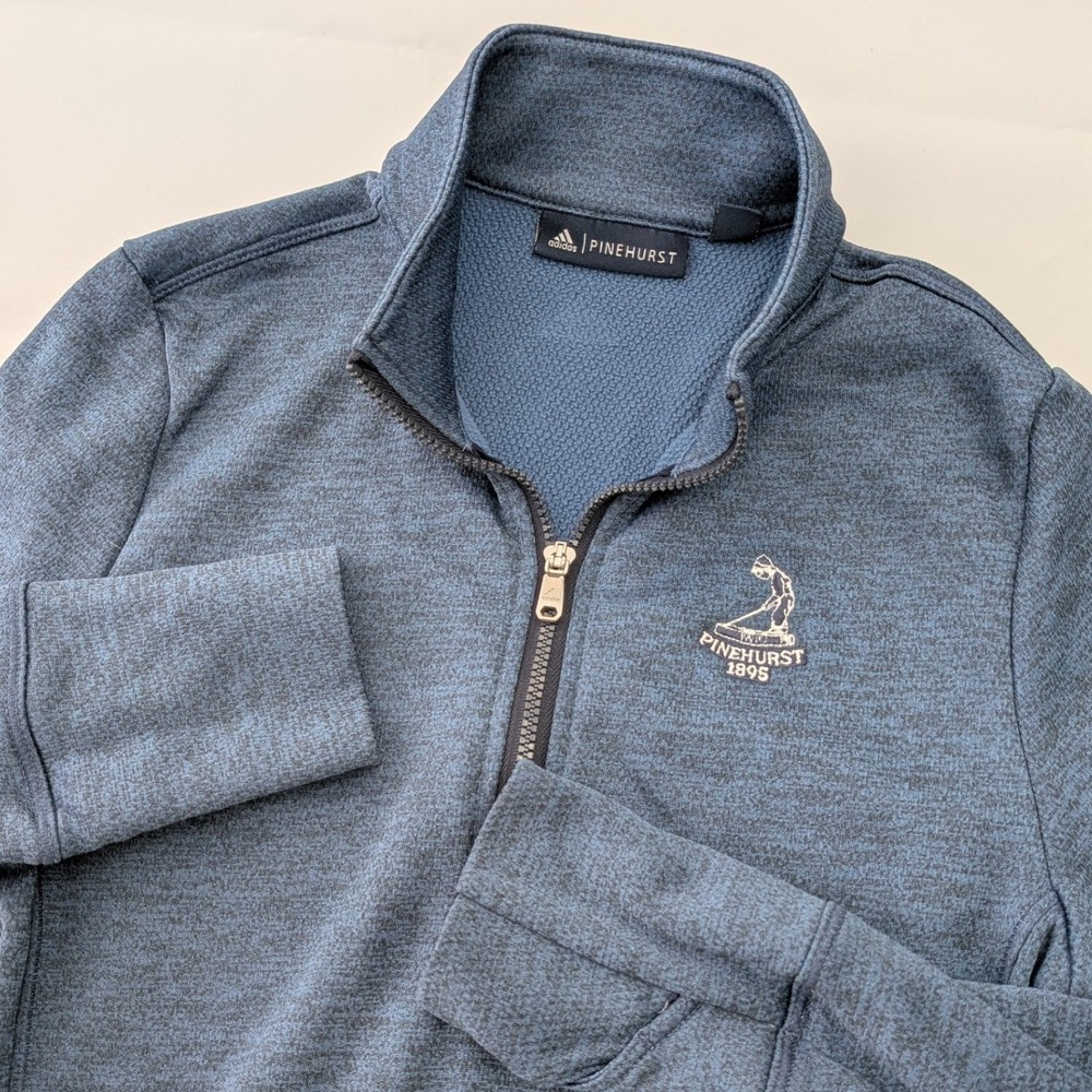 Adidas Pinehurst Golf Womens Small Blue Heather 1/4 Zip Pullover FQ8274